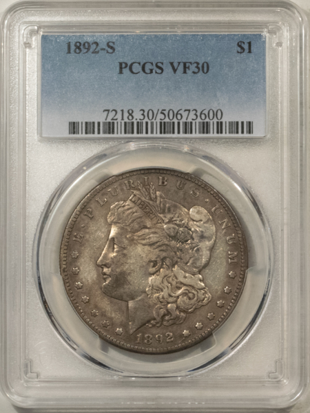 Morgan Dollars 1892-S $1 MORGAN DOLLAR – PCGS VF-30