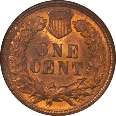 Indian 1893 INDIAN CENT – ANACS MS-64 RD, NICE ORIGINAL, OLD, OLD WHITE HOLDER!