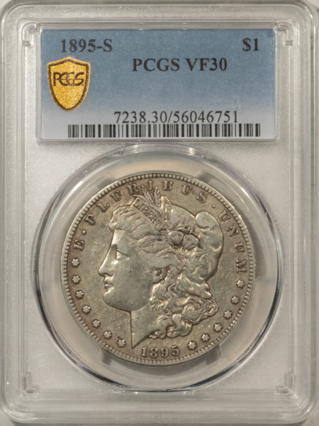Morgan Dollars 1895-S $1 MORGAN DOLLAR – PCGS VF-30, KEY-DATE, NICE LOOK!