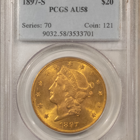$20 1897-S $20 LIBERTY GOLD DOUBLE EAGLE – PCGS AU-58