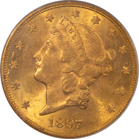 $20 1897-S $20 LIBERTY GOLD DOUBLE EAGLE – PCGS AU-58