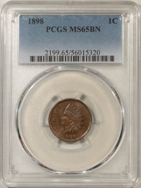 Indian 1898 INDIAN CENT – PCGS MS-65 BN, GEM!