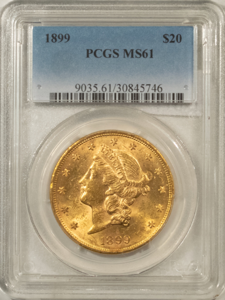 $20 1899 $20 LIBERTY GOLD DOUBLE EAGLE – PCGS MS-61