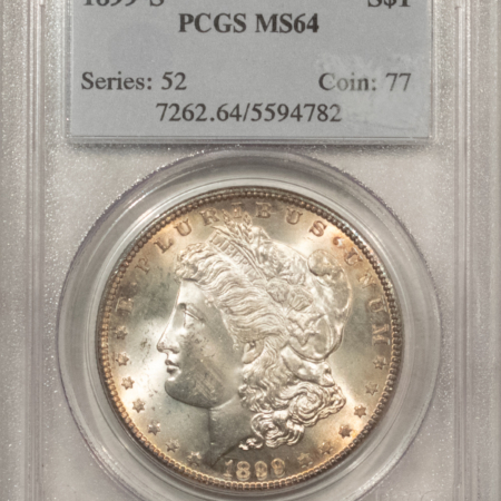 Morgan Dollars 1899-S $1 MORGAN DOLLAR – PCGS MS-64, FLASHY, LUSTROUS!