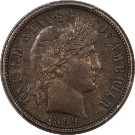 Barber Dimes 1899-S BARBER DIME – PCGS AU-55, ORIGINAL TONED & TOUGH!