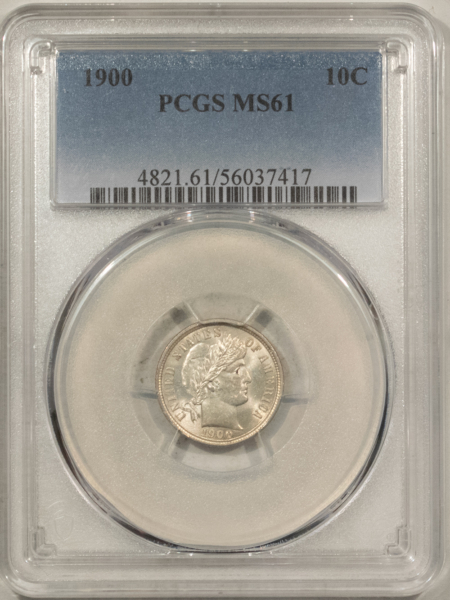 Barber Dimes 1900 BARBER DIME – PCGS MS-61, FRESH WHITE