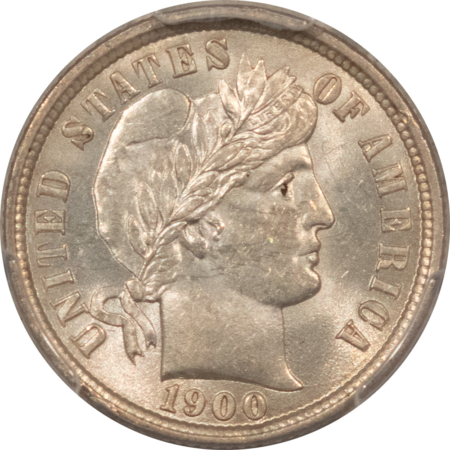 Barber Dimes 1900 BARBER DIME – PCGS MS-61, FRESH WHITE