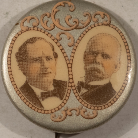 New Store Items 1900 WILLIAM JENNINGS BRYON-STEVENSON 1 1/4″ CAMPAIGN JUGATE NR MINT GREAT COLOR