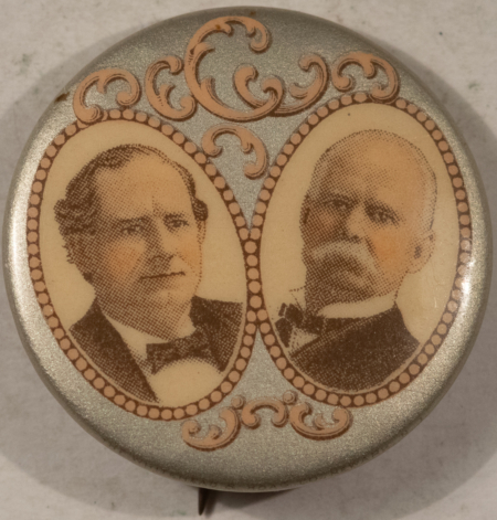 New Store Items 1900 WILLIAM JENNINGS BRYON-STEVENSON 1 1/4″ CAMPAIGN JUGATE NR MINT GREAT COLOR