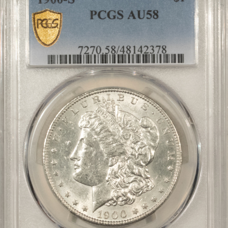 Morgan Dollars 1900-S $1 MORGAN DOLLAR – PCGS AU-58, WHITE!