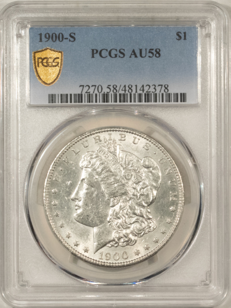 Morgan Dollars 1900-S $1 MORGAN DOLLAR – PCGS AU-58, WHITE!