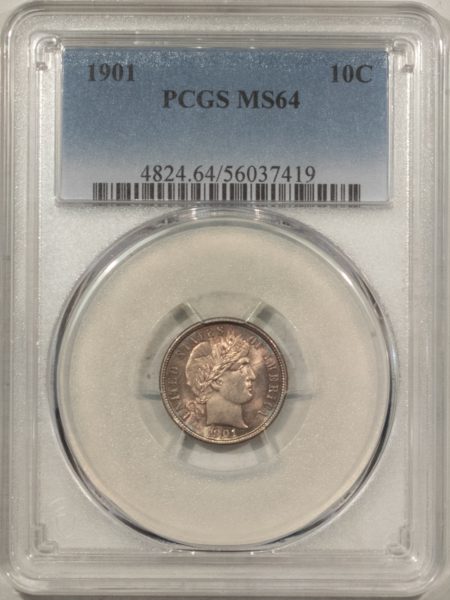Barber Dimes 1901 BARBER DIME – PCGS MS-64, LUSTROUS & ATTRACTIVE