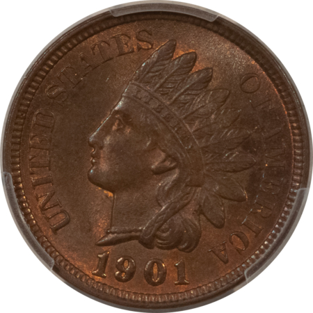 Indian 1901 INDIAN CENT – PCGS MS-65 BN, GEM!
