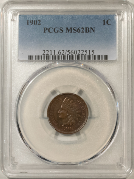Indian 1902 INDIAN CENT – PCGS MS-62 BN