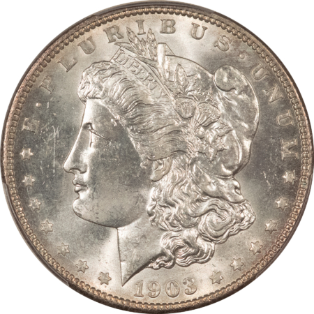 Morgan Dollars 1903-O $1 MORGAN DOLLAR – PCGS MS-64, BLAST WHITE, TOUGH-DATE!