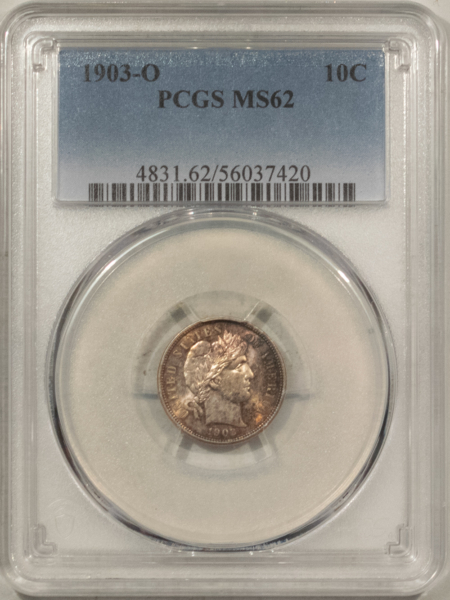 Barber Dimes 1903-O BARBER DIME – PCGS MS-62, LUSTROUS & PRETTY!