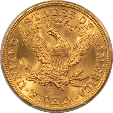 $5 1903-S $5 LIBERTY GOLD HALF EAGLE – PCGS MS-64+, 65 QUALITY! PREMIUM QUALITY!