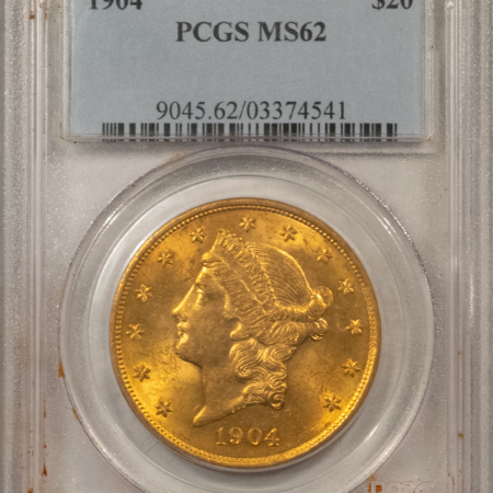 $20 1904 $20 LIBERTY GOLD DOUBLE EAGLE – PCGS MS-62