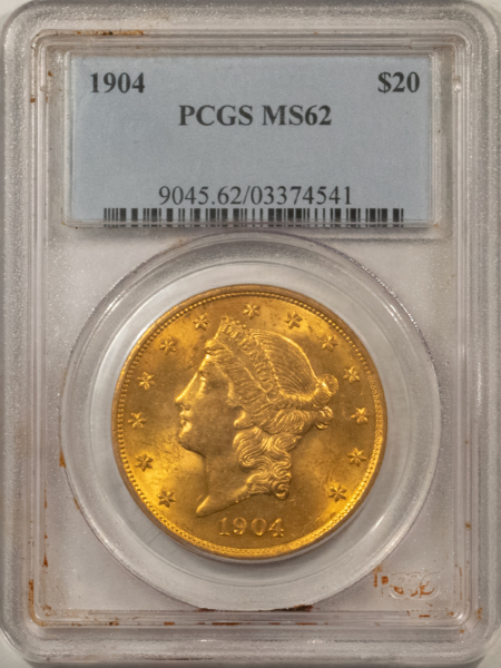 $20 1904 $20 LIBERTY GOLD DOUBLE EAGLE – PCGS MS-62