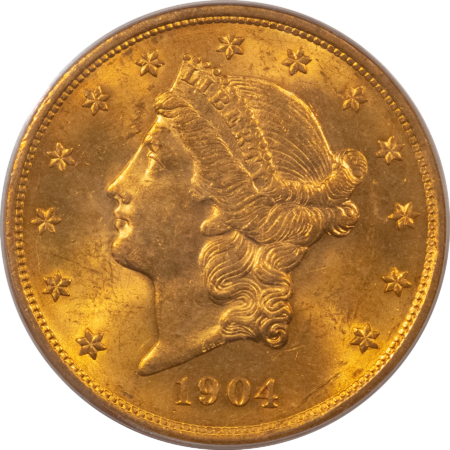 $20 1904 $20 LIBERTY GOLD DOUBLE EAGLE – PCGS MS-62