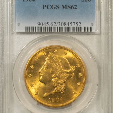 $20 1904 $20 LIBERTY GOLD DOUBLE EAGLE – PCGS MS-62