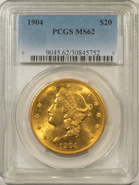 $20 1904 $20 LIBERTY GOLD DOUBLE EAGLE – PCGS MS-62