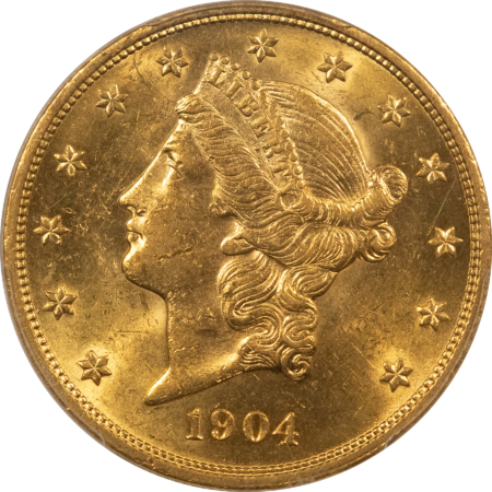 $20 1904 $20 LIBERTY GOLD DOUBLE EAGLE – PCGS MS-62