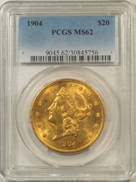 $20 1904 $20 LIBERTY GOLD DOUBLE EAGLE – PCGS MS-62