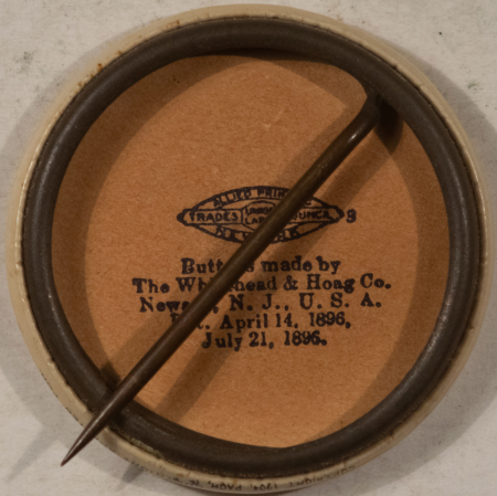 New Store Items 1904 TEDDY ROOSEVELT FAIRBANKS 1 1/4″ PATRIOTIC CAMPAIGN JUGATE, NR MINT, BRIGHT