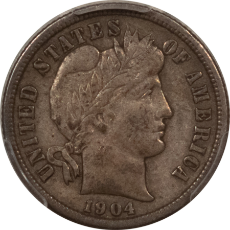 Barber Dimes 1904-S BARBER DIME – PCGS XF-40, TOUGH DATE