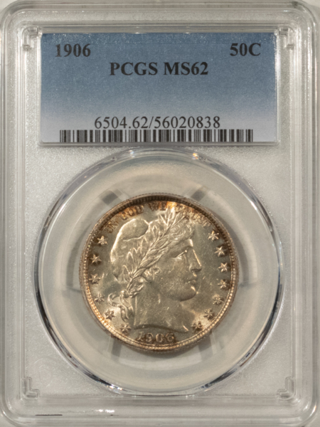 Barber Halves 1906 BARBER HALF DOLLAR – PCGS MS-62