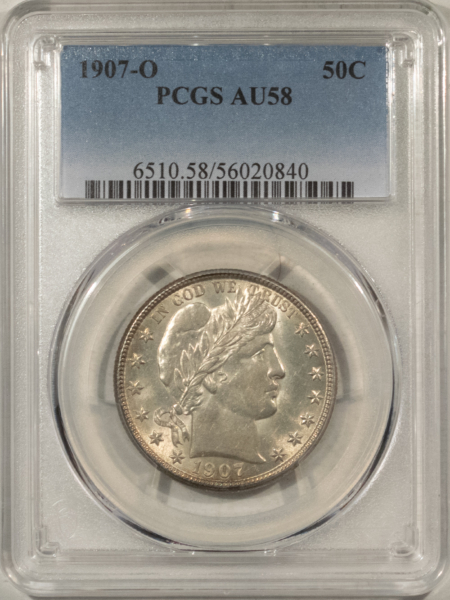 Barber Halves 1907-O BARBER HALF DOLLAR – PCGS AU-58