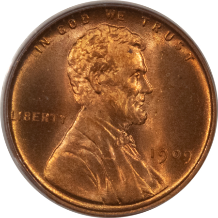 Lincoln Cents (Wheat) 1909-VDB LINCOLN CENT – PCGS MS-66 RD, OLD GREEN HOLDER & PREMIUM QUALITY!