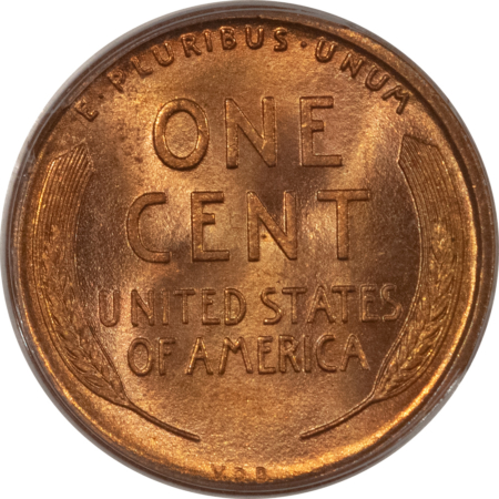 Lincoln Cents (Wheat) 1909-VDB LINCOLN CENT – PCGS MS-66 RD, OLD GREEN HOLDER & PREMIUM QUALITY!
