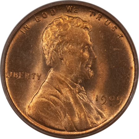 Lincoln Cents (Wheat) 1909-VDB LINCOLN CENT – PCGS MS-66 RD, OLD GREEN HOLDER & PREMIUM QUALITY!