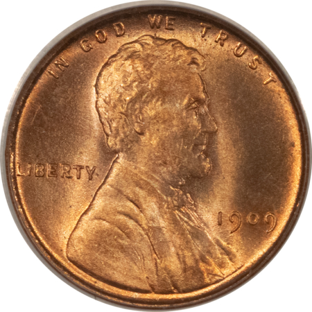 Lincoln Cents (Wheat) 1909-VDB LINCOLN CENT – PCGS MS-66 RD, OLD GREEN HOLDER & PREMIUM QUALITY!