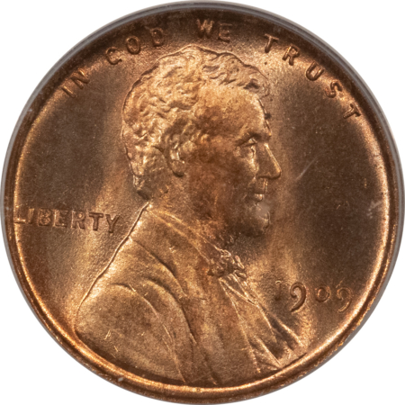 Lincoln Cents (Wheat) 1909-VDB LINCOLN CENT – PCGS MS-66 RD, OLD GREEN HOLDER & PREMIUM QUALITY!