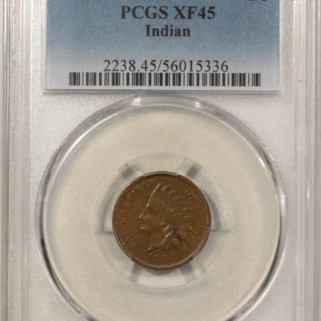 New Store Items 1909-S INDIAN CENT – PCGS XF-45 BN, KEY-DATE!