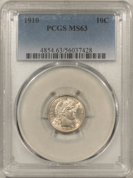 Barber Dimes 1910 BARBER DIME – PCGS MS-63 BLAST WHITE & CHOICE