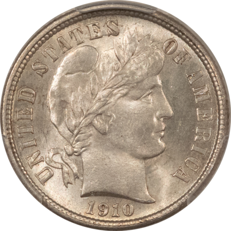Barber Dimes 1910 BARBER DIME – PCGS MS-64, LOOKS MS-65! PREMIUM QUALITY!