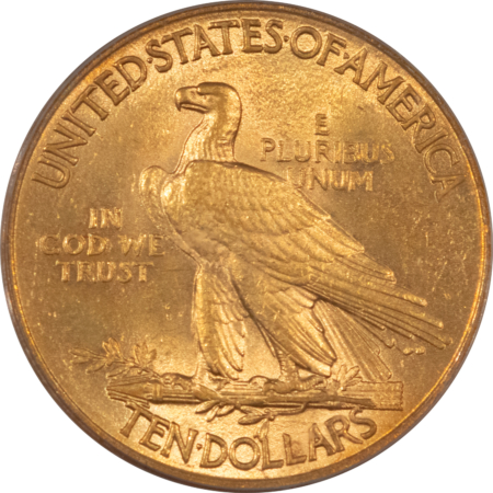 $10 1910 $10 INDIAN GOLD EAGLE – PCGS MS-62, OLD GREEN HOLDER!
