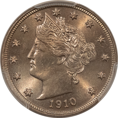 Liberty Nickels 1910 LIBERTY NICKEL – PCGS MS-63, LUSTROUS!