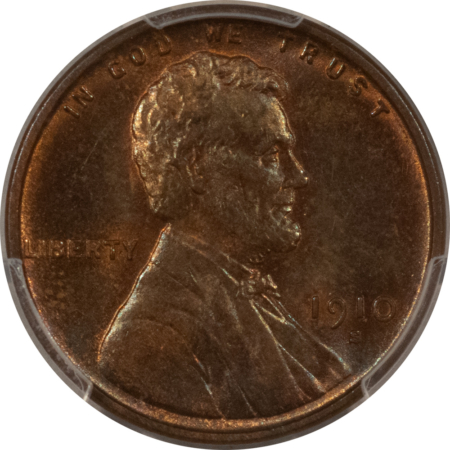 Lincoln Cents (Wheat) 1910-S LINCOLN CENT – PCGS MS-63 BN, PRETTY & PREMIUM QUALITY!