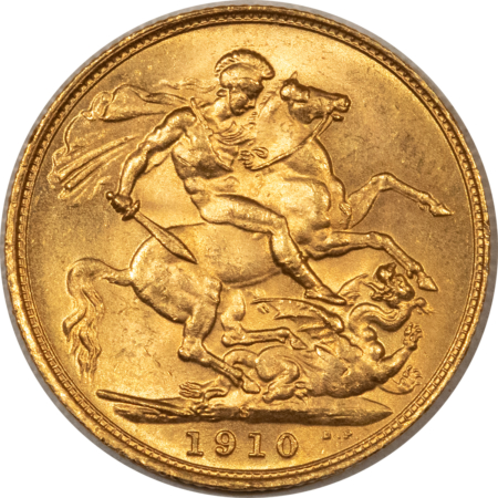 Bullion 1910-S SYDNEY AUSTRALIA GOLD SOVEREIGN .2354 OZ AGW – UNCIRCULATED!