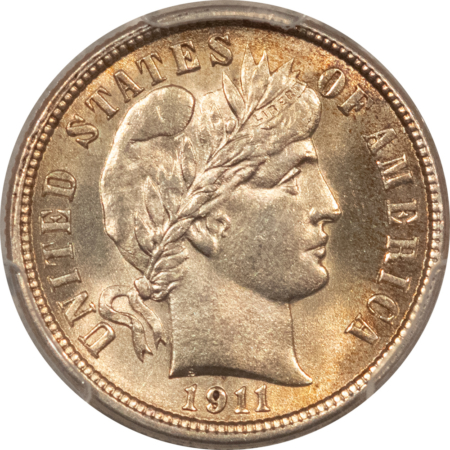 Barber Dimes 1911 BARBER DIME – PCGS MS-63, PRETTY & PREMIUM QUALITY!