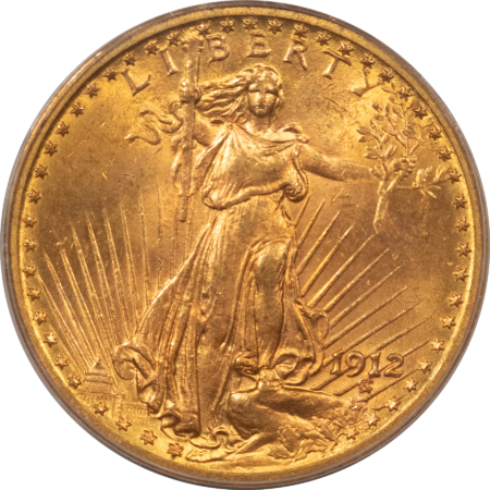 $20 1912 $20 ST GAUDENS GOLD DOUBLE EAGLE – PCGS MS-64, FRESH & UNDERRATED!