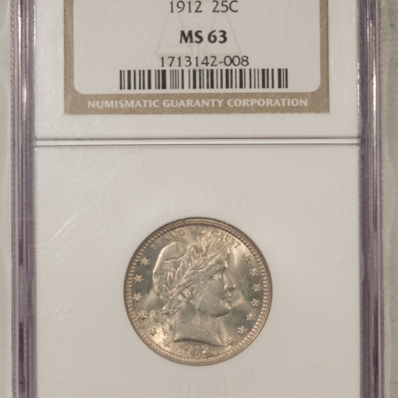 Barber Quarters 1912 BARBER QUARTER – NGC MS-63, CHOICE, FRESH!