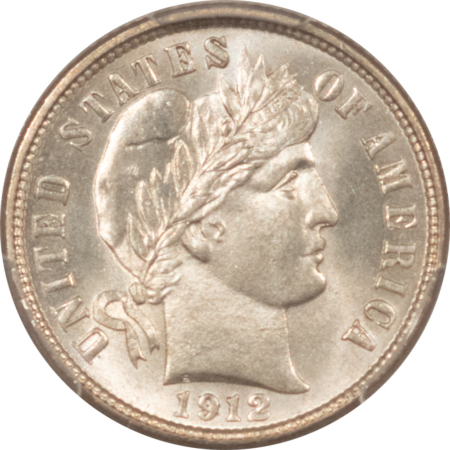 Barber Dimes 1912-D BARBER DIME – PCGS MS-65, SUPERB, MARK-FREE! PREMIUM QUALITY!
