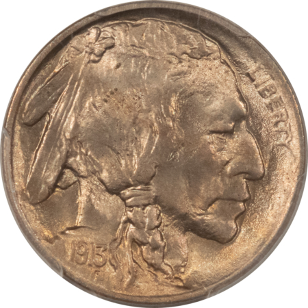 Buffalo Nickels 1913 BUFFALO NICKEL, TYPE 1 – PCGS MS-65, GEM!