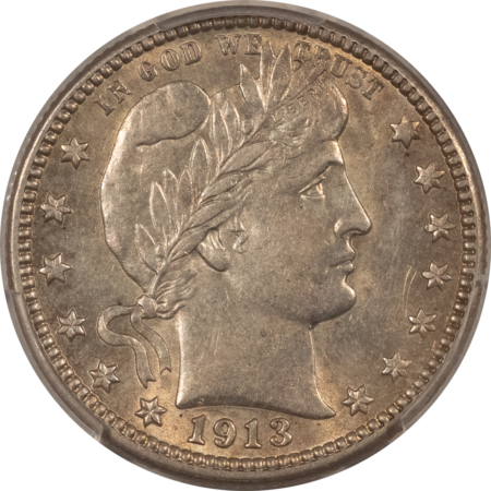 Barber Quarters 1913-D BARBER QUARTER – PCGS AU-58, FRESH